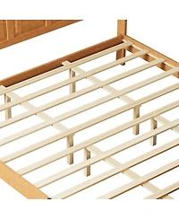 Streamdale Furniture Bed Frame with Tall Headboard, Storage Bench, and Wood Sleigh Design