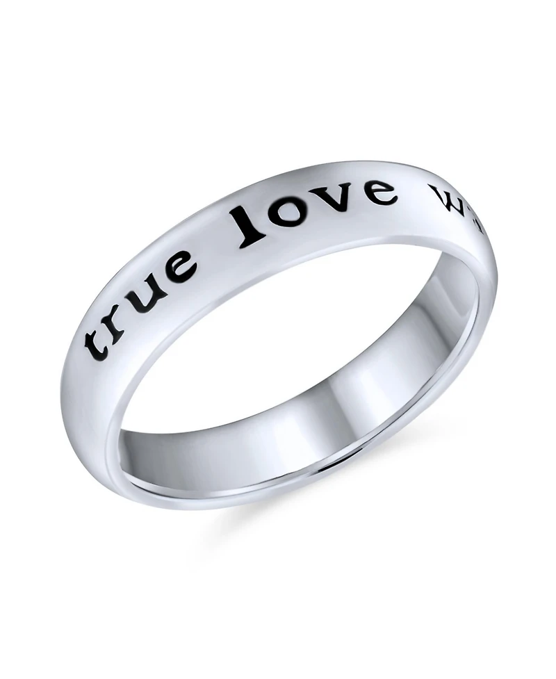 Bling Jewelry Purity Promise Ring Band True Love Waits Mantra Words .925 Sterling Silver