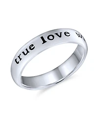 Bling Jewelry Purity Promise Ring Band True Love Waits Mantra Words .925 Sterling Silver