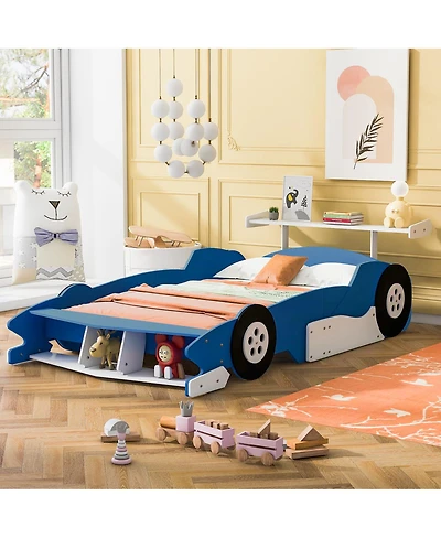 Streamdale Furniture Race Car-Shaped Platform Bed with Wheels
