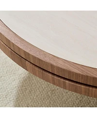 Streamdale Furniture 35.43" Sintered Stone Coffee Table with Mdf Pedestal Base