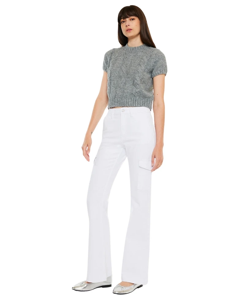 KanCan Women's Marilyn High Rise Wide Flare Jeans