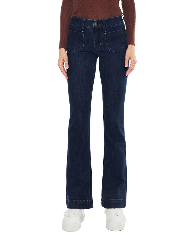 KanCan Women's Star Mid Rise Bootcut Jeans