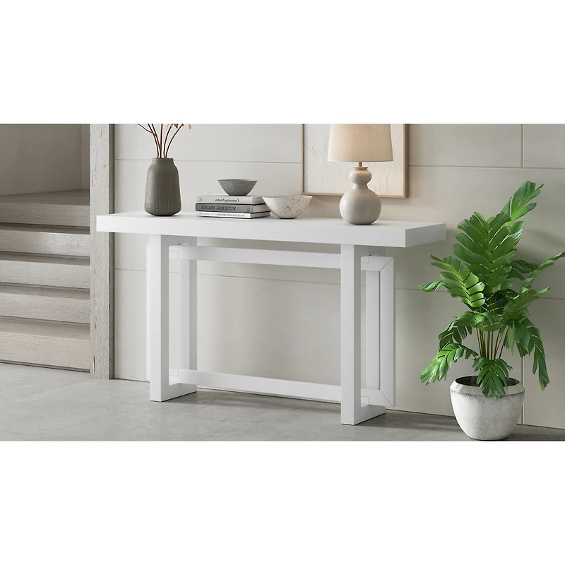 Streamdale Furniture 59.1'' Triple Rectangle Console Table with Pine Veneer and Wood Legs