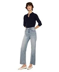 KanCan Women's High Rise Slim Wide Leg Jeans
