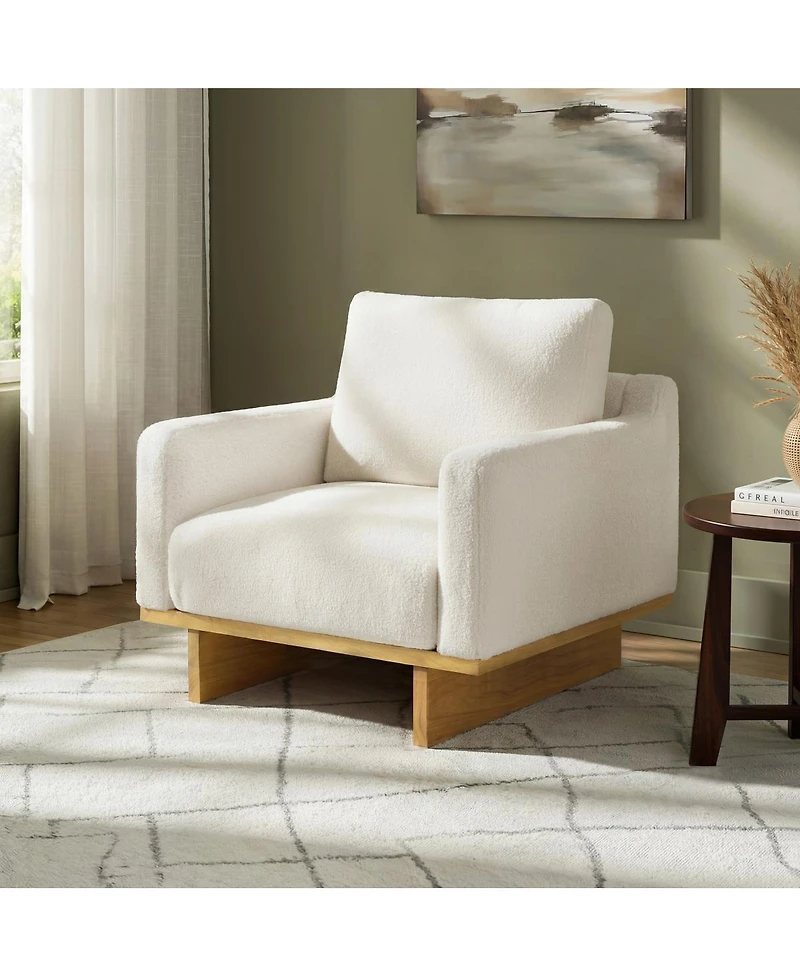 Streamdale Furniture Modern Minimalist Accent Chair with Solid Wood Frame and Soft Cushions