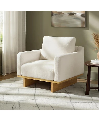 Streamdale Furniture Modern Minimalist Accent Chair with Solid Wood Frame and Soft Cushions