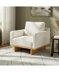 Streamdale Furniture Modern Minimalist Accent Chair with Solid Wood Frame and Soft Cushions