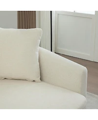 Streamdale Furniture 56.3'' Wide Upholstered Round Cuddle Chaise with Pillows
