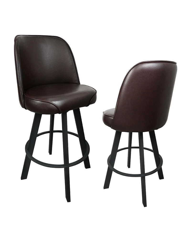 Streamdale Furniture Set of 2 Commercial-Grade Upholstered Swivel Bar Stools