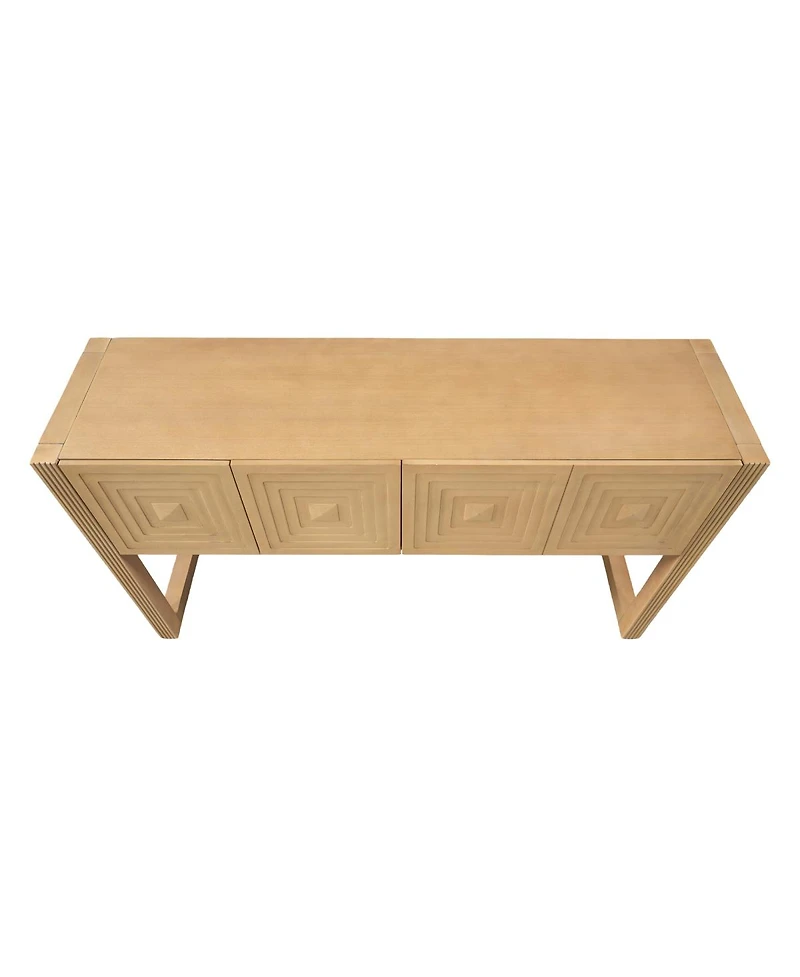 Streamdale Furniture Geometric Carved 3-Drawer Console Table