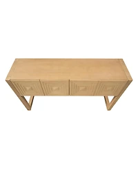 Streamdale Furniture Geometric Carved 3-Drawer Console Table