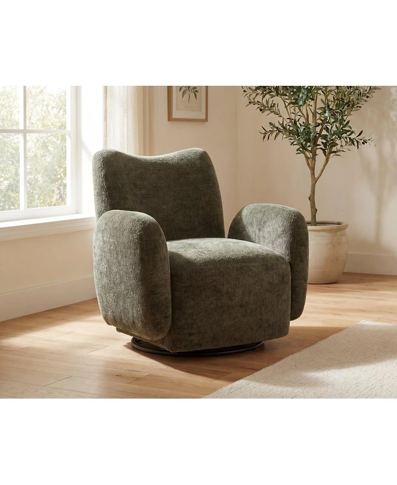 Streamdale Furniture 0degree(s) Swivel Accent Chair, Chenille Fabric Upholstered Sofa