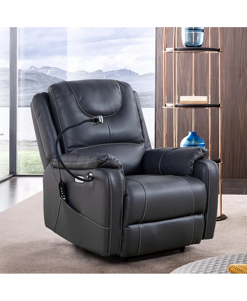 Streamdale Zero Gravity Power Recliner with Massage, Heat, Usb, and Phone Holder