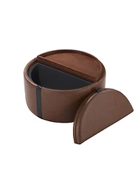 Streamdale Furniture 29" Round Storage Ottoman with Reversible Lids and Caster Wheels