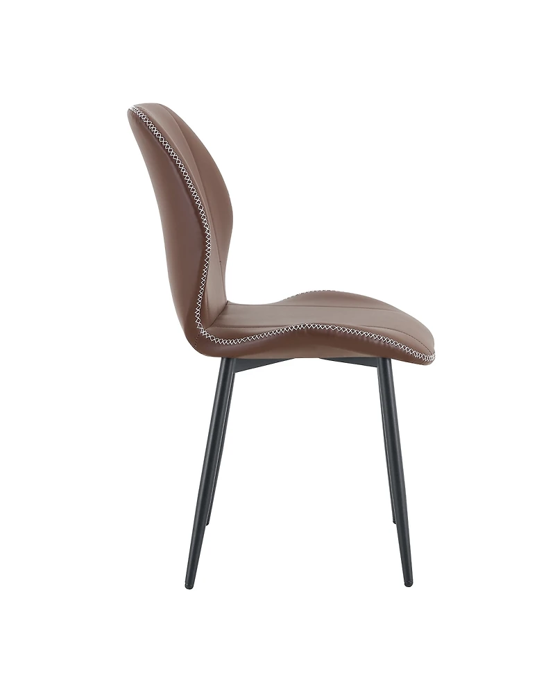 Streamdale FurnitureLuxury Pu Leather Dining Chairs with Metal Legs