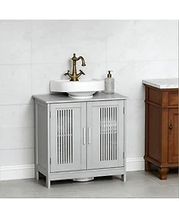 Sillysis 23.5 Inch Bathroom Sink Cabinet with Adjustable Shelf, Water-Resistant Under Storage for Small Spaces