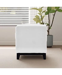 Streamdale Furniture Sherpa Fleece Upholstered Bench with Wood Legs and 2 Bolster Pillows