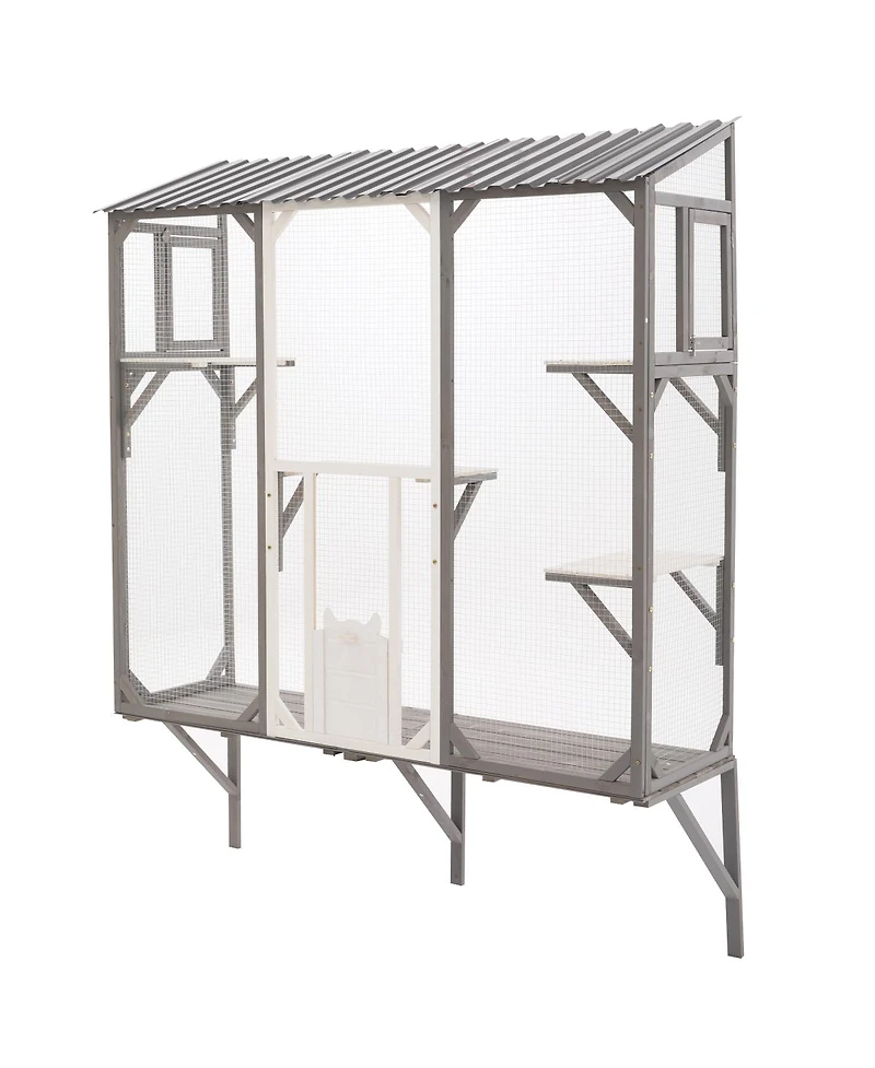 Streamdale Furniture Outdoor Catio Enclosure with Platforms for 1-3 Cats