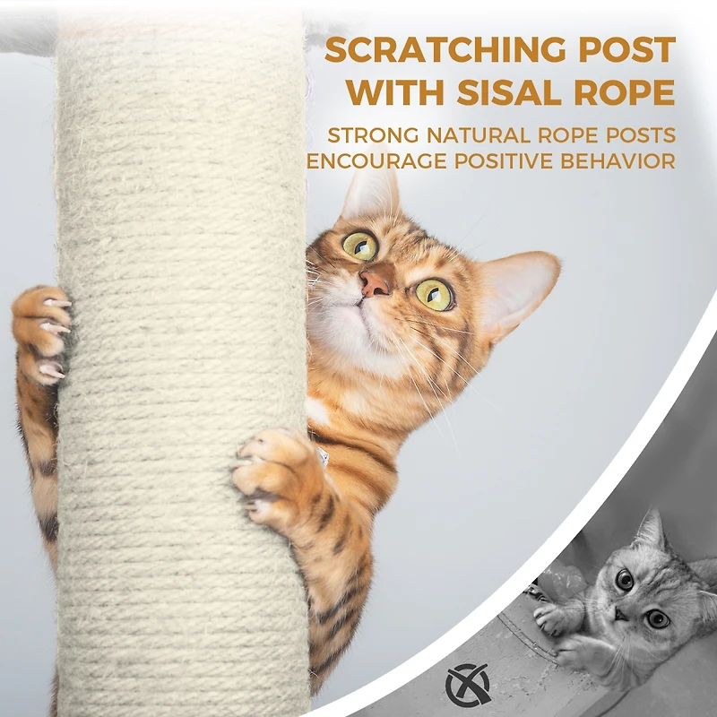 Streamdale Furniture 68in Multi-Level Cat Tree with Hammocks, Cave