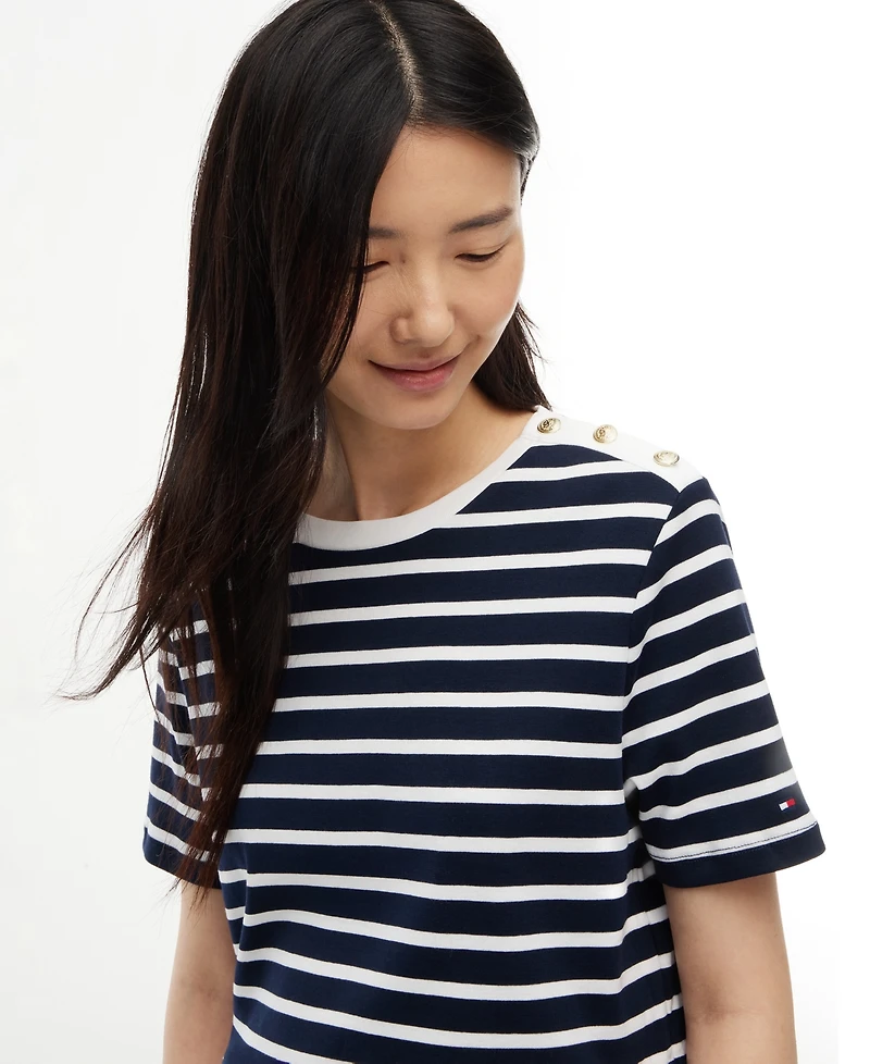 Tommy Hilfiger Women's Ribbed Boxy Crewneck T-Shirt
