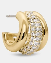 kate spade new york Cubic Zirconia Tiny Twinkles Pave Trio Huggie Earrings