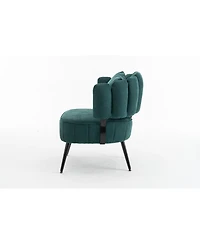 Streamdale Green Chenille Decorative Armchair with Spring Seat and Slipcover