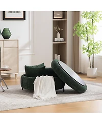 Streamdale Furniture 31.3" Round Upholstered Storage Ottoman with Reversible Lid
