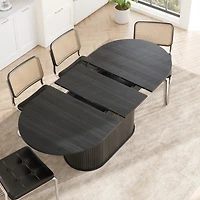 Streamdale Furniture 55.11"-70.86" Extendable Dining Table with Striped Legs
