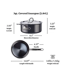 Hestan NanoBond Titanium Stainless Steel 3-Quart Covered Saucepan