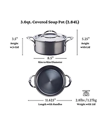 Hestan NanoBond Titanium Stainless Steel 3-Quart Covered Soup Pot