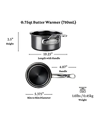 Hestan NanoBond Titanium Stainless Steel 0.75-Quart Butter Warmer