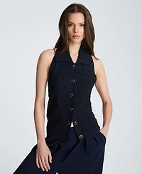 Kenneth Cole Women's Cotton-Blend Halter Neck Sweater