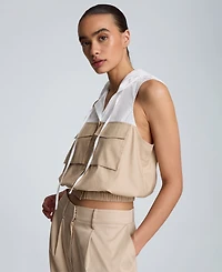 Kenneth Cole Women's Hooded Sleeveless Crop Top