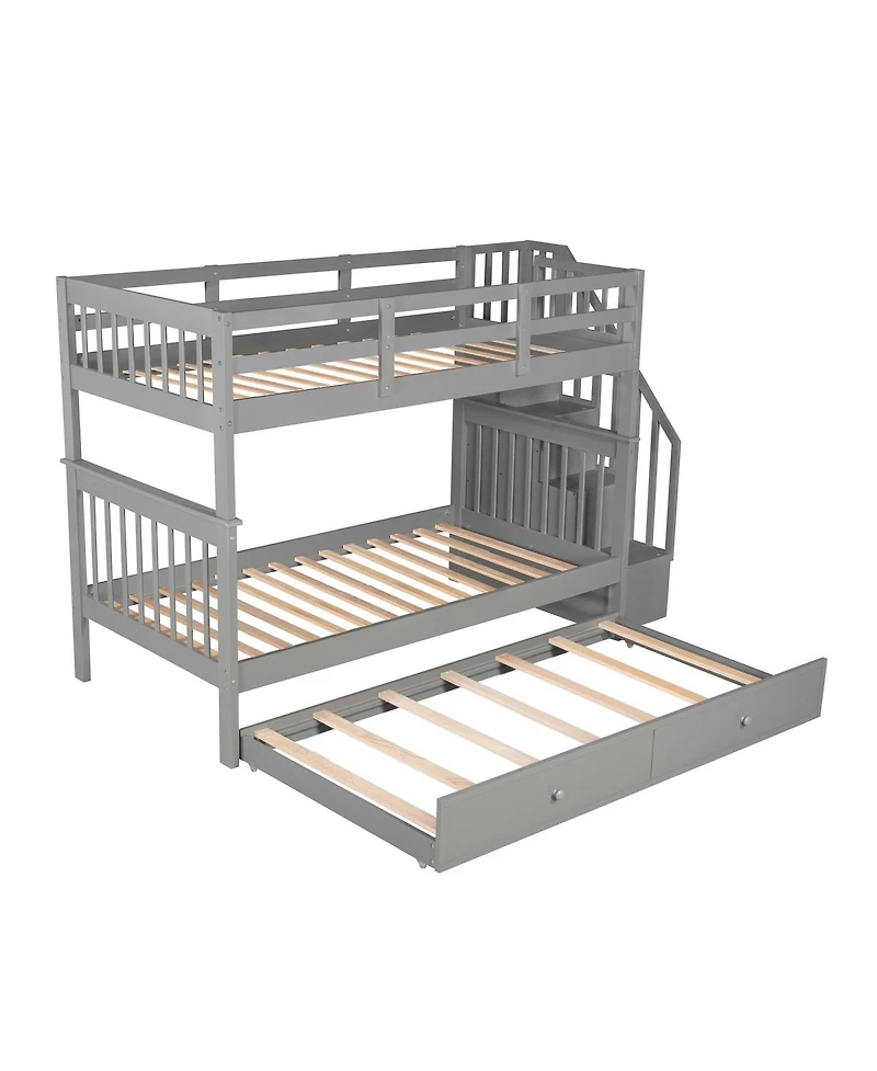 Streamdale Furniture Stairway Bunk Bed with Trundle