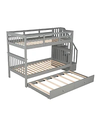Streamdale Furniture Stairway Bunk Bed with Trundle