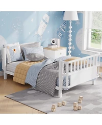Streamdale Furniture Metal Platform Bed with Rails for Kids