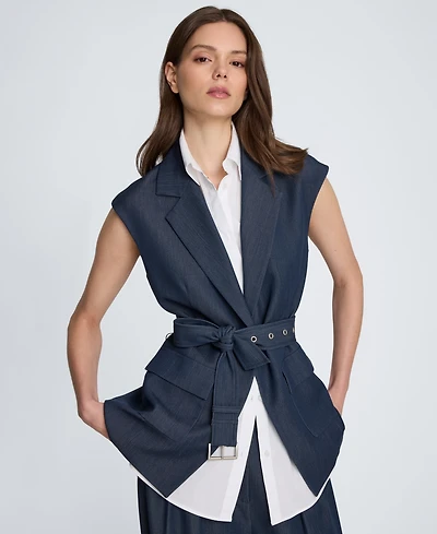 Kenneth Cole Women's Notch Collar Vest with Detachable Blazer
