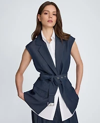 Kenneth Cole Women's Notch Collar Vest with Detachable Blazer
