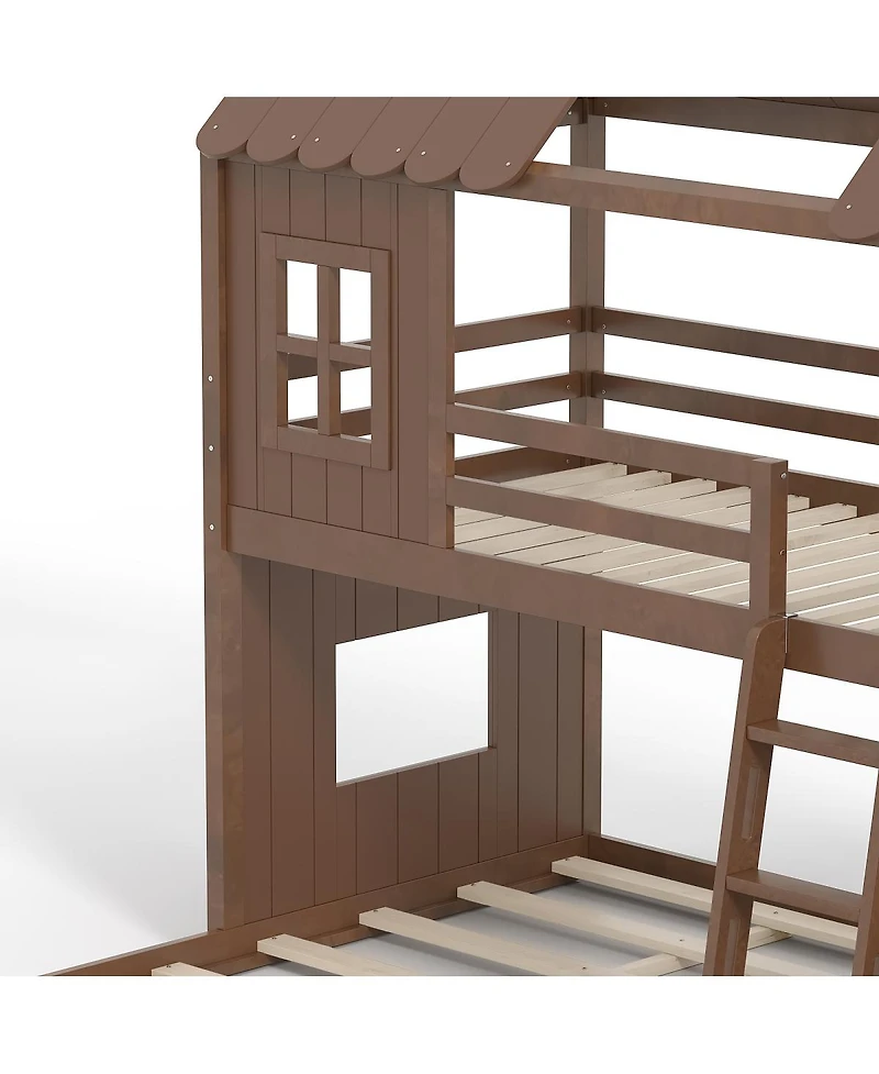 Streamdale Furniture House Bunk Bed with Storage, Wardrobe, and Slide