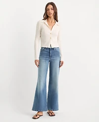 Good American Women's Cotton-Blend Soft Tech Jeans
