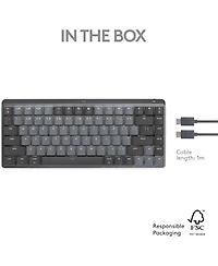 Logitech Mx Mechanical Mini for Mac: Wireless Illuminated Low-Profile Keyboard, Tactile Quiet