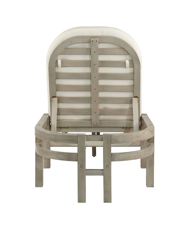 Streamdale Furniture 2-Piece Acacia Wood Outdoor Chaise Lounge Set with 5-Position Adjustable Back