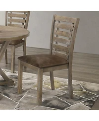 Streamdale Furniture Set of 2 Modern Farmhouse Distressed Ladderback Dining Chairs
