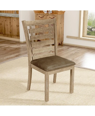 Streamdale Furniture Set of 2 Modern Farmhouse Distressed Ladderback Dining Chairs