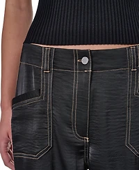 Dkny Women's Straight-Leg Top Stitch Pants