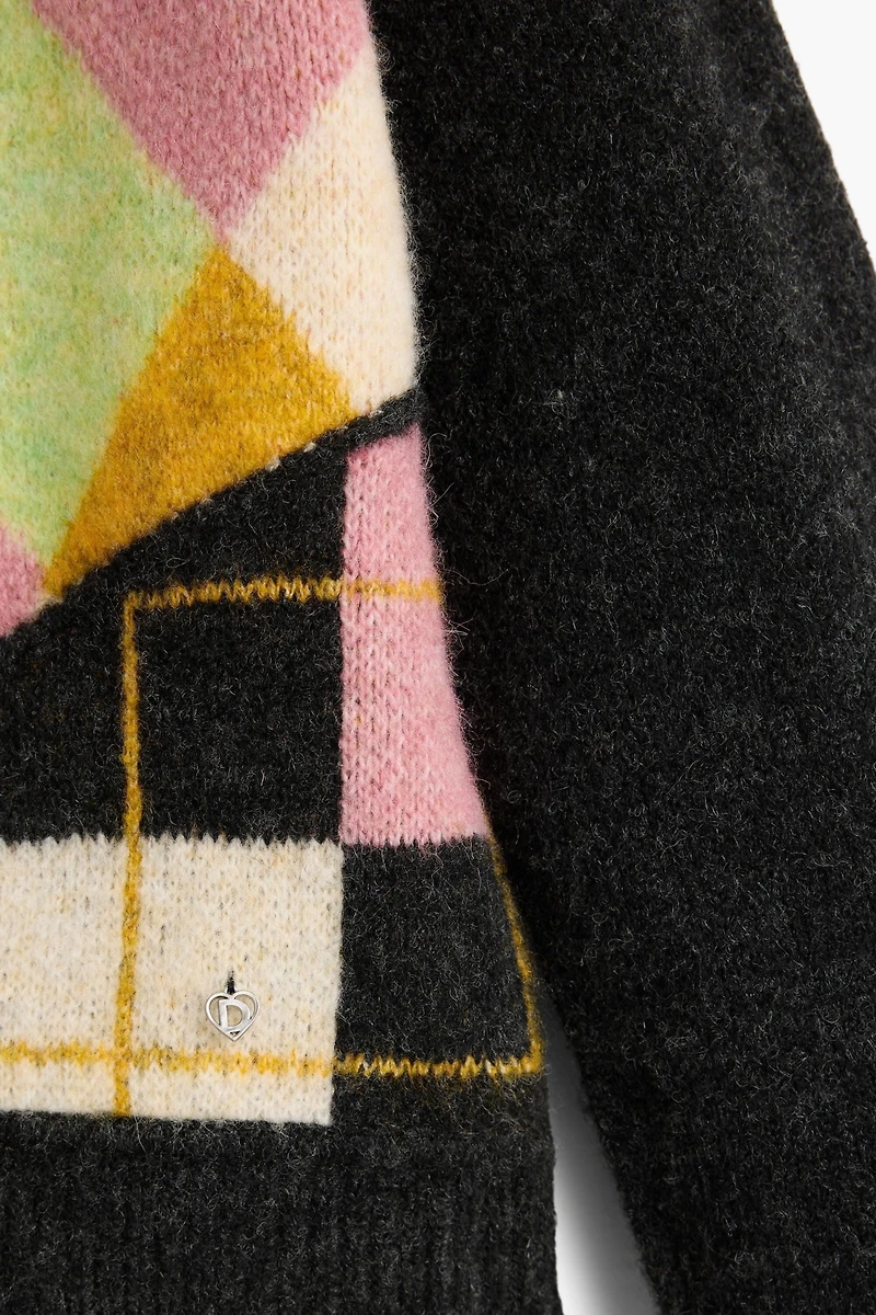 Desigual Girls's Argyle jacquard sweater