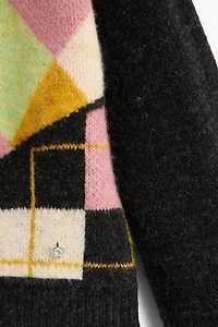 Desigual Girls's Argyle jacquard sweater