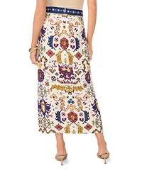 Vince Camuto Women's Printed Faux Wrap Midi Skirt
