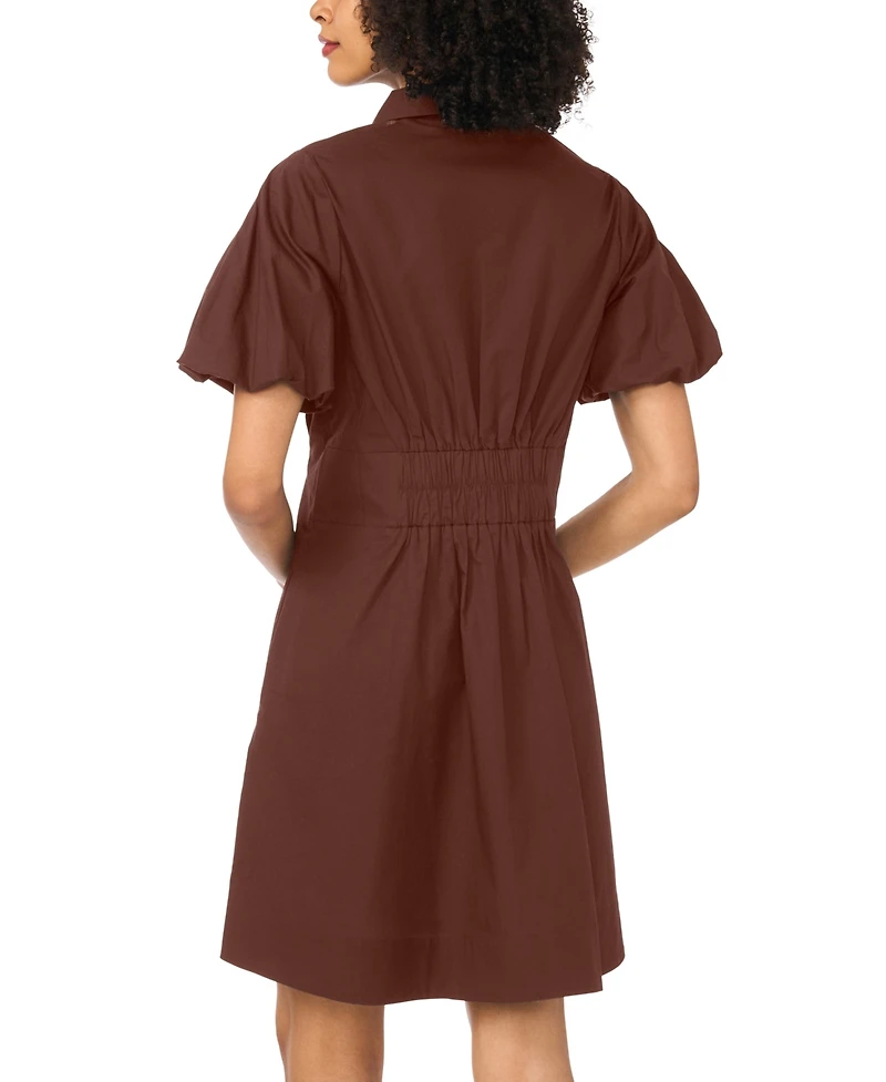 Vince Camuto Women's Puff-Sleeve Corset Cotton Mini Dress